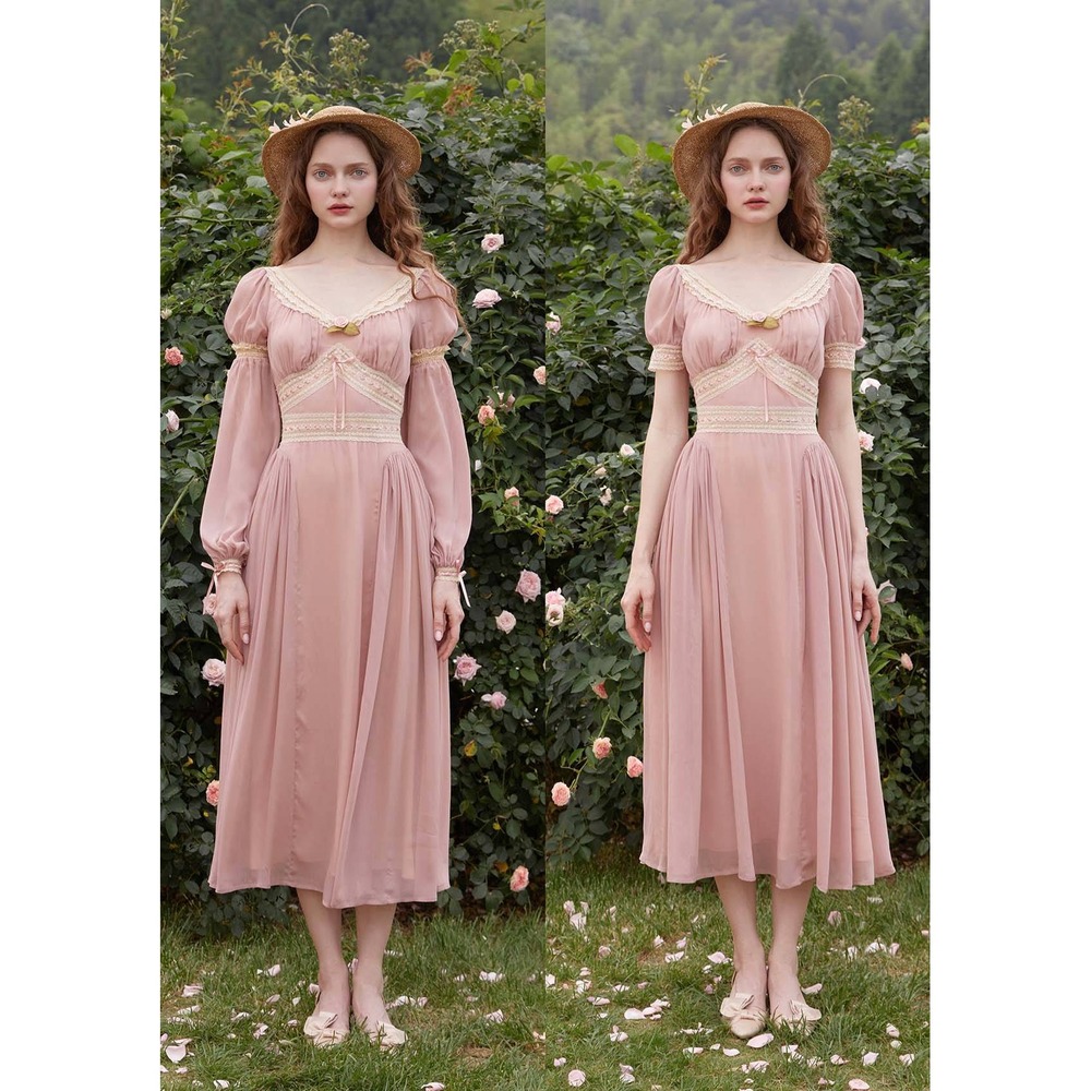 LaceMade Summer Peom Dress Dusty Rose Small New With Tags - Picture 4 of 7